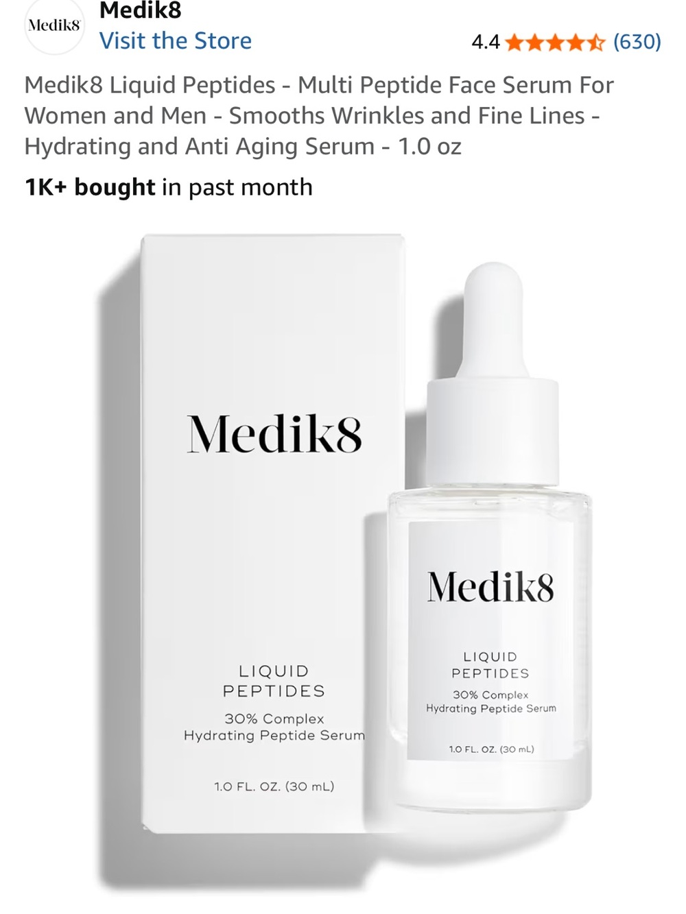 Medik8 Liquid Peptides Hydrating Face Serum - White